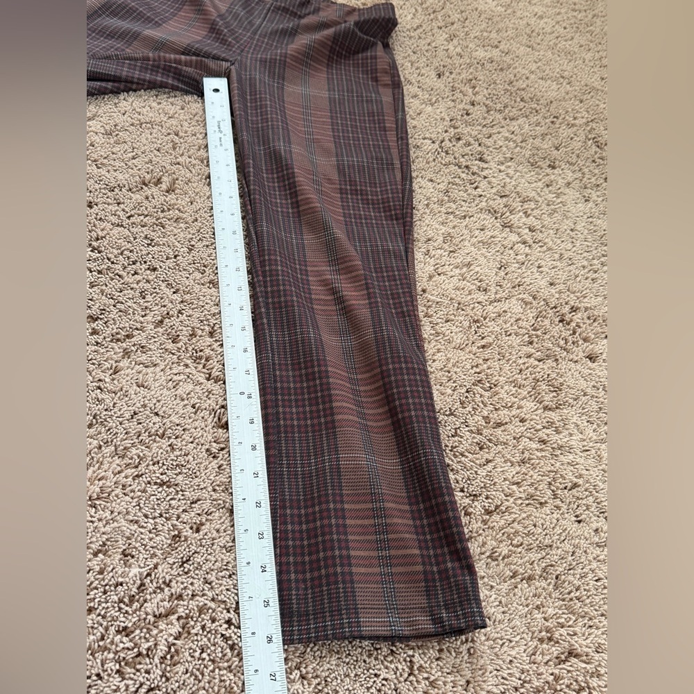 Small Anthropologie sanctuary carnaby pull on slim kick flare pants Brown Plaid - Picture 11 of 14